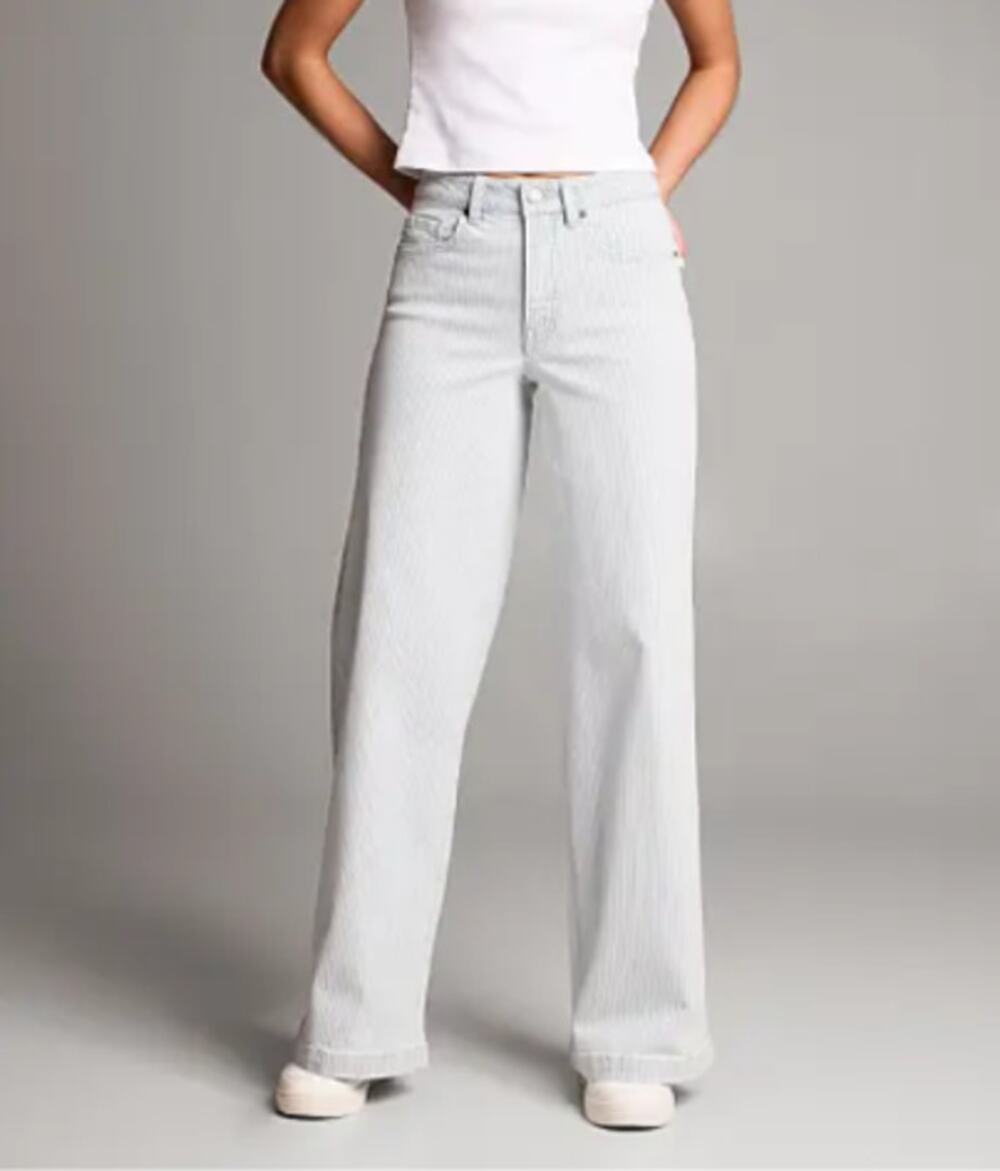 Buckle BKE Billie 23x32 Ultra Wide Leg Striped Stretch Jeans AXB457R NEW